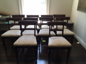 Set of ten (10) dining room chairs