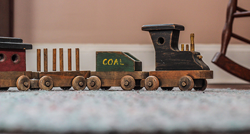 Wooden train toy